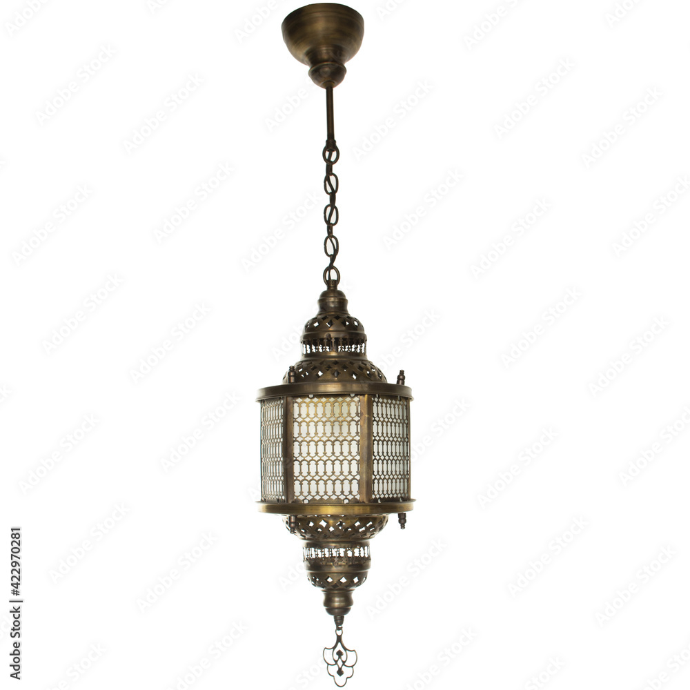 Moroccan Lamps Turkish Lights Brass Hanging Ceiling Chandelier Interior Architecture Isolated on White Background Moroccan Lamps Turkish Lights Brass Hanging Ceiling Chandelier Interior Architecture Isolated on White Background