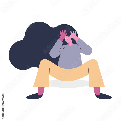 stressed woman character
