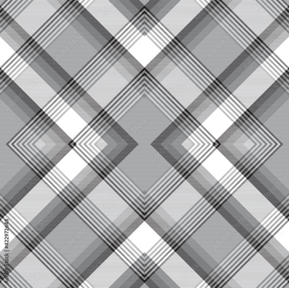 Black and White Argyle Plaid Tartan textured Seamless Pattern Design Black and White Argyle Plaid Tartan textured Seamless Pattern Design