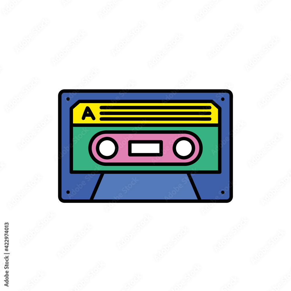 Fototapeta premium cassette record retro