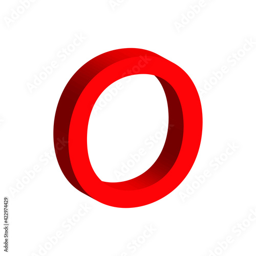 3d red letter o