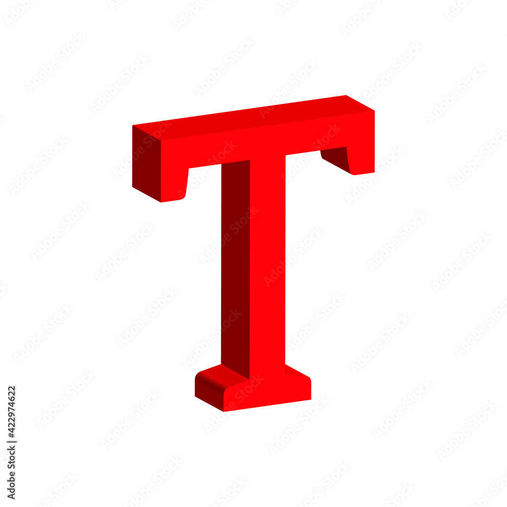 3d red letter t