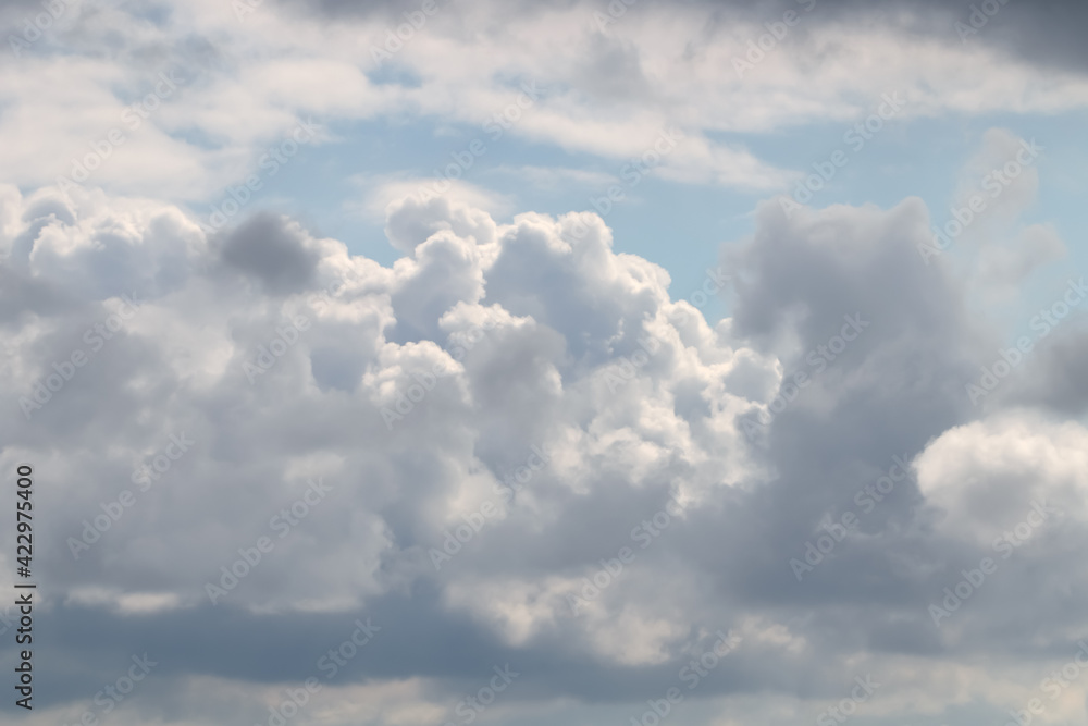 Picturesque view of beautiful sky with fluffy white clouds Picturesque view of beautiful sky with fluffy white clouds