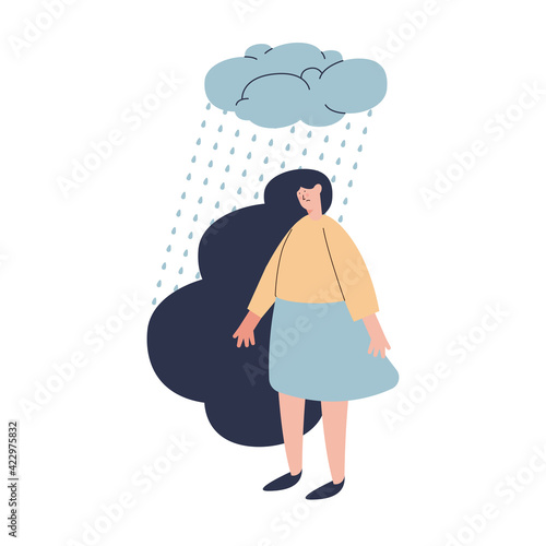 woman in rain