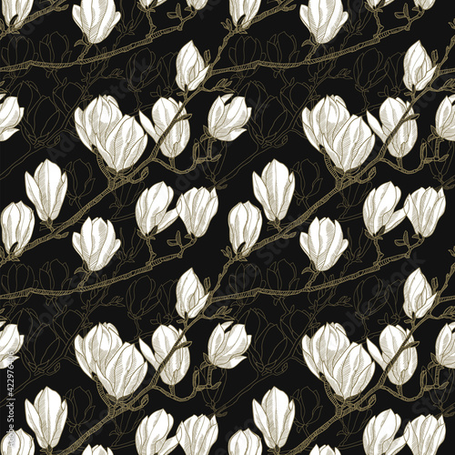 Blossom of magnolia flowers...