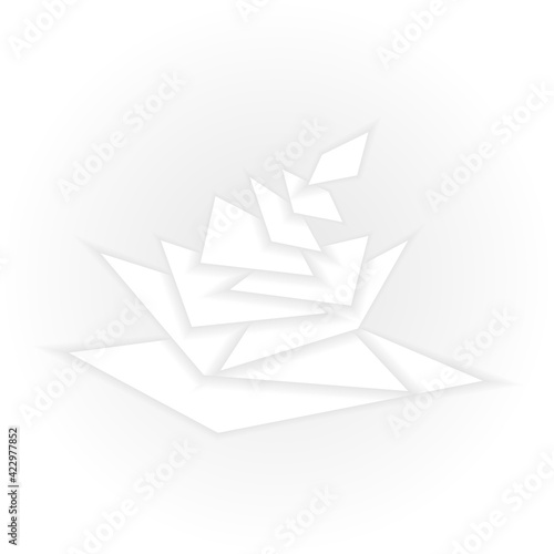 Fototapeta Naklejka Na Ścianę i Meble -  Vector illustration. Falling flying white paper petals.