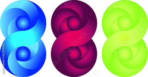Infinite logo Design 3d  with gradian and set in illustrator