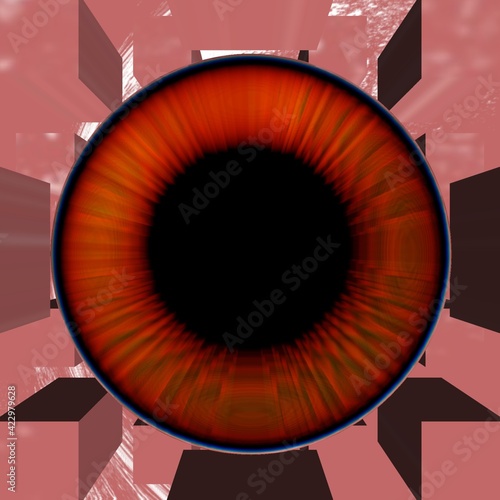 Abstract background 3d model rendering. Close up daei human eye illustration 3d design