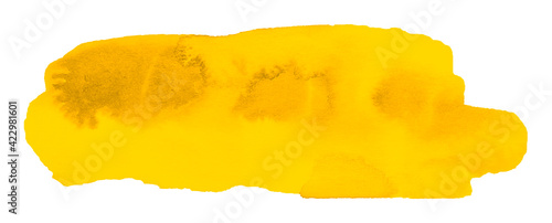 Bright yellow watercolor background in the form of a spot for creativity.