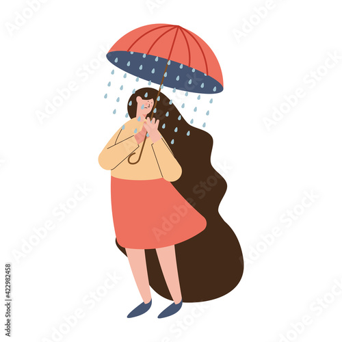 depressed woman umbrella