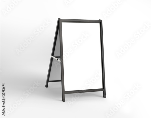 Fotobehang Blank A-Frame advertising branding banner stand on isolated background