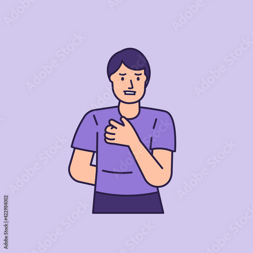 a man scratching his body feeling itchy. have skin disease, ringworm, hives or urticaria. the result of rarely showering. the expression of an uncomfortable person. flat style. vector design.