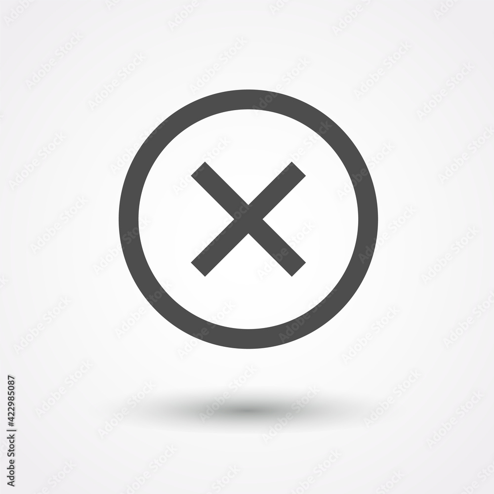 Fototapeta premium Wrong mark icon x in checkbox. Vector