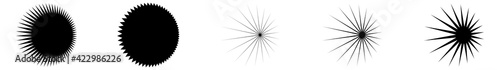 3d perspective starburst, sunburst shape. Abstract glitter, glimmer, flash shape, element. Radial, radiating clip-art