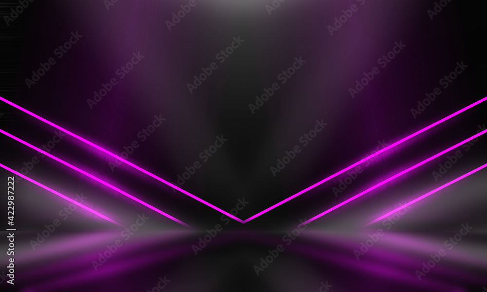 Empty scene background. Neon purple ultraviolet lines. Laser show. 3d illustration Empty scene background. Neon purple ultraviolet lines. Laser show. 3d illustration