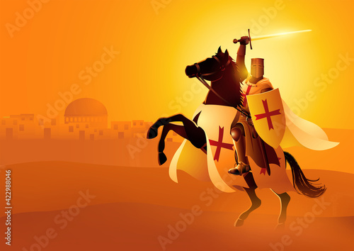Knight of Templar on Horse
