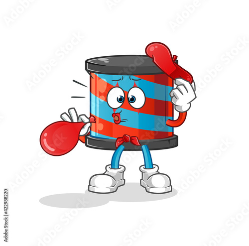 barber shop pantomime blowing balloon. cartoon mascot vector