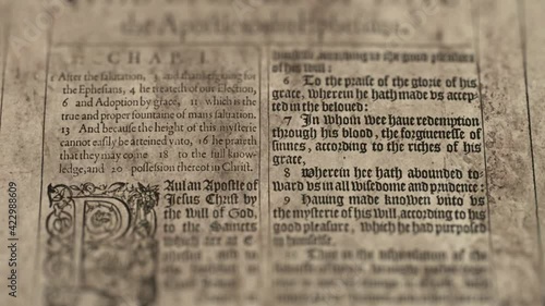The Epistle Of Paul To The Ephesians - Slider Shot, Old Paper Bible, King James Bible