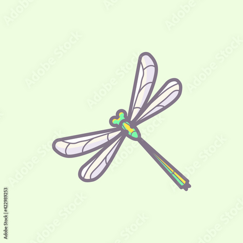 Dragonfly vector icon. Premium illustration © Koodalait