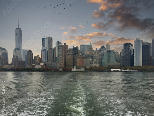 Panorámica de la ciudad de Nueva York desde el río Hudson