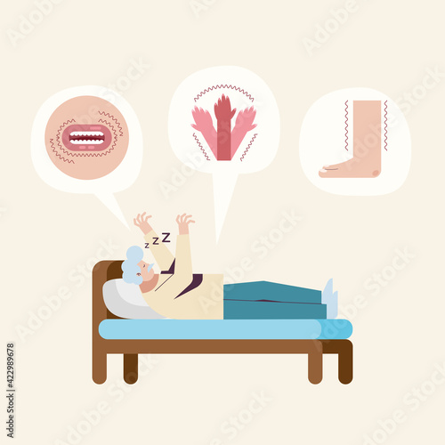 suffering parkinson sleeping