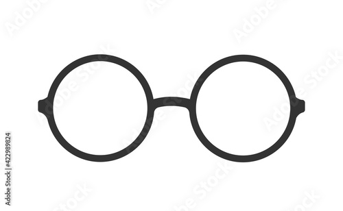 Retro eye glasses icon isolated on white. 4k illustration