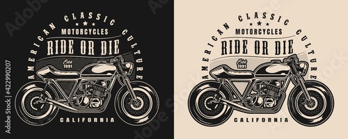 Classic motorcycle vintage badge