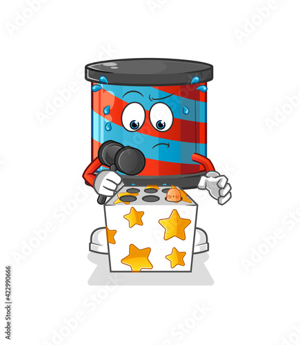 barber shop play whack a mole mascot. cartoon vector