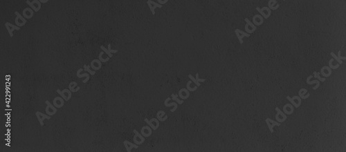 Panorama of Smooth steel wall in dark black color texture and background seamless