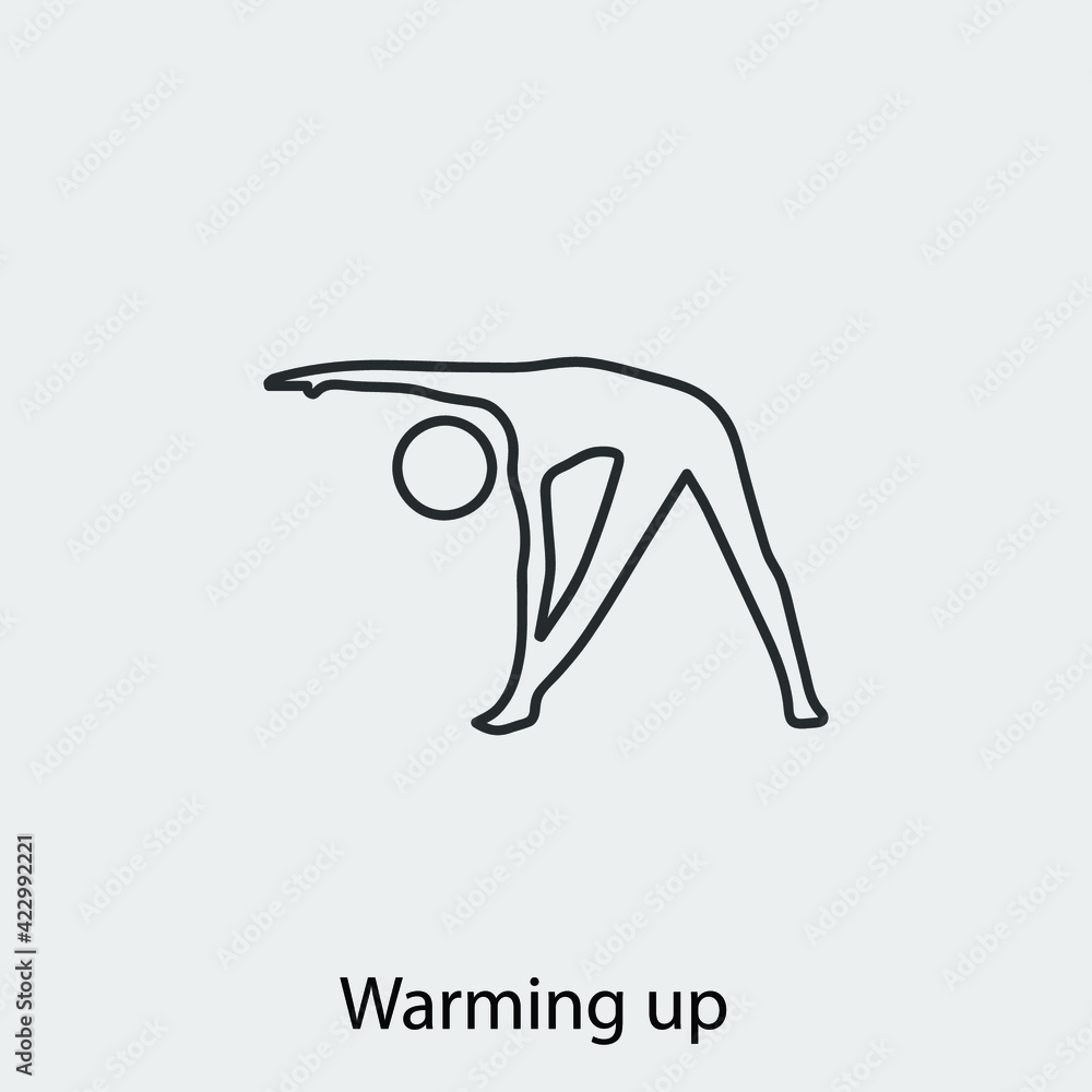 warming up icon vector sign symbol warming up icon vector sign symbol