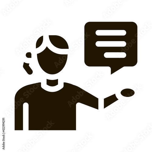 help desk representative icon Vector Glyph Illustration