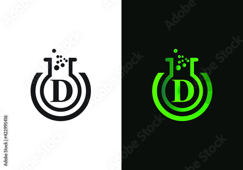 Initial Laboratory with Letter D Creative Modern Business Typography Vector Template.