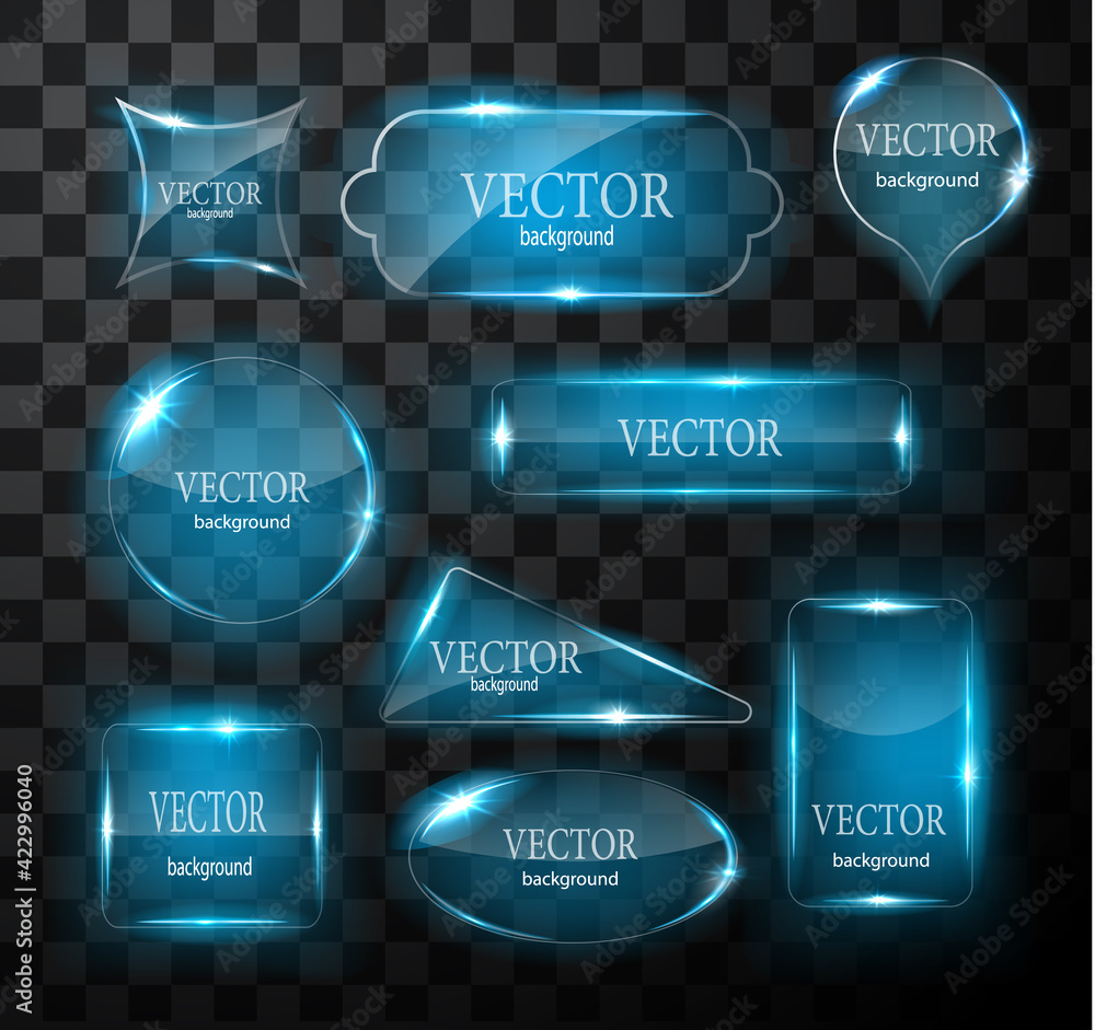 Obraz premium Glass vector button plane. Easy editable background