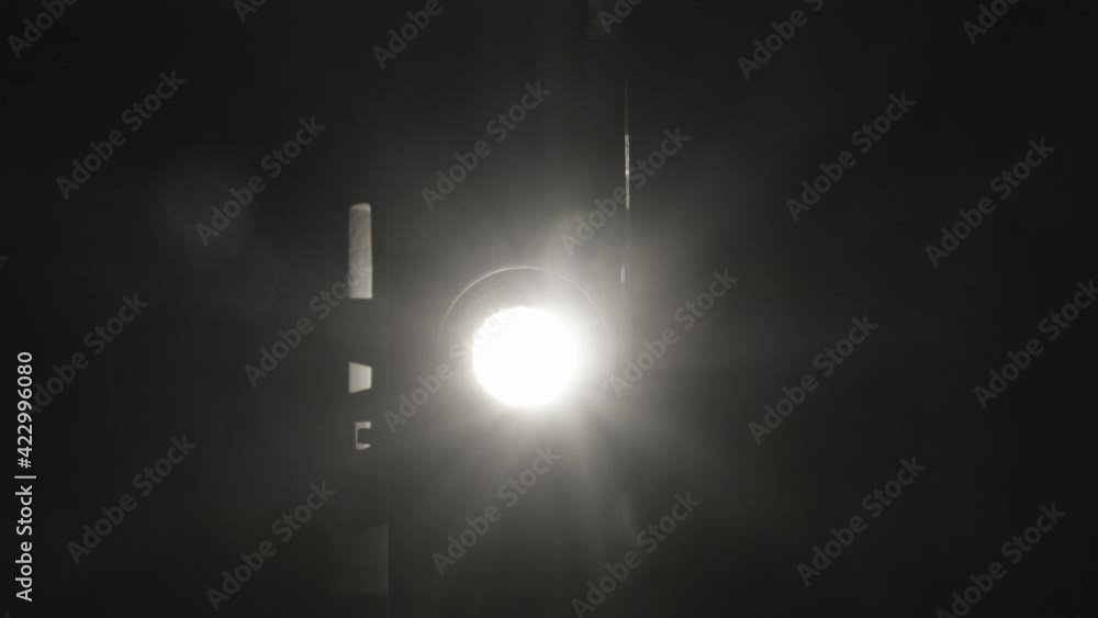 Old projector with lens flare close-up, 4k Old projector with lens flare close-up, 4k