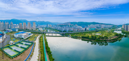 Aerial photography of Ningde bridge in Fujian Province