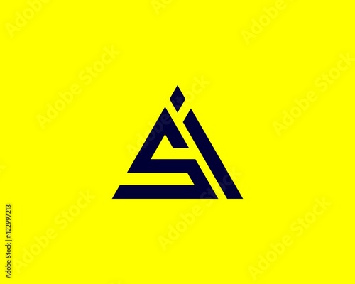 Si iS letter logo design vector template