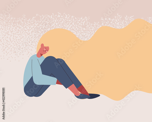 depressed blond girl