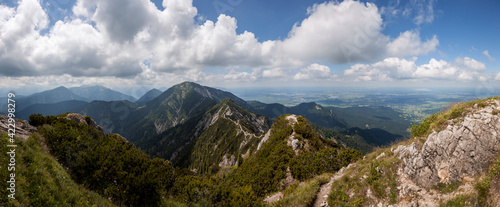 Panorama view Herzogstand mountain in Bavaria, Germany
