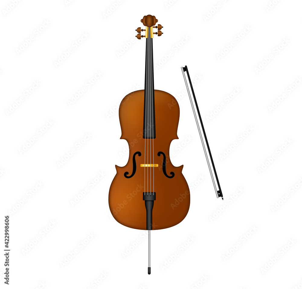 Fototapeta premium ello violoncello . cello stock vector illustration isolated on white background