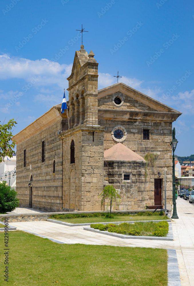 The church of Agios Nikolaos Molos, located in Solomos Square, Zaknthos Town,   Ionian, Islands, Greece,