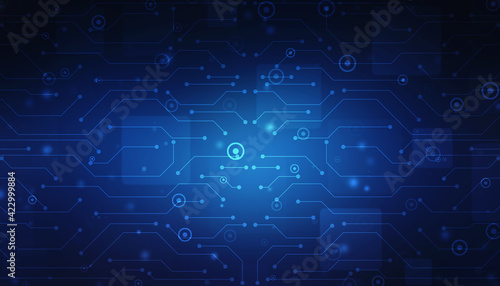 Abstract futuristic circuit board Illustration high computer technology background. Hi-tech digital technology concept.Circuit board pattern for technology background © Greentech