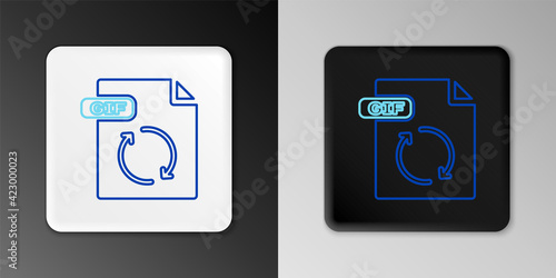 Line GIF file document. Download gif button icon isolated on grey background. GIF file symbol. Colorful outline concept. Vector