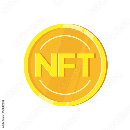 NFT non fungible tokens in cartoon style. Online money for buy exclusive art
