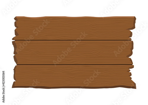 Retro hanging brown wooden plank sign board vector