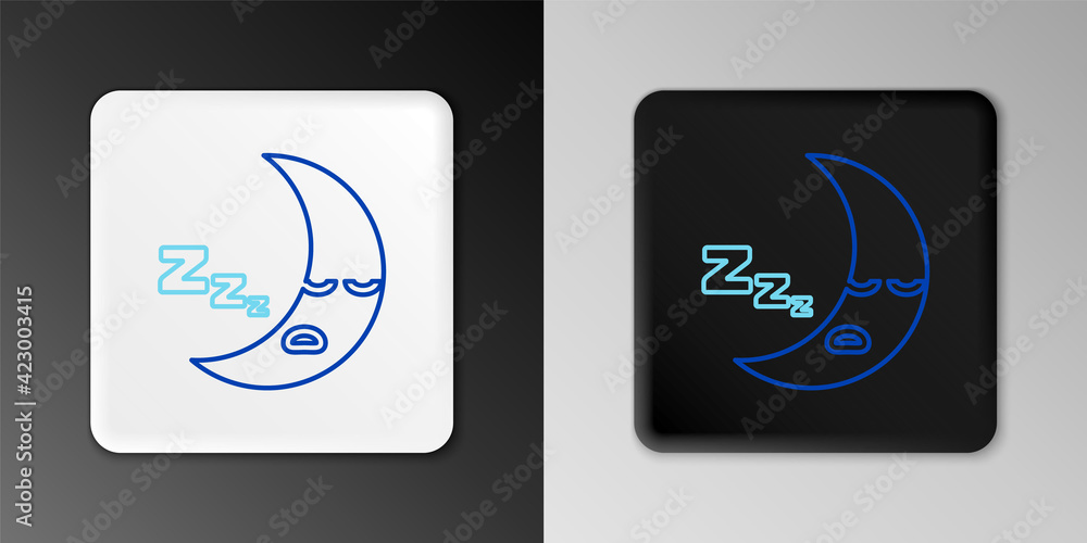 Line Moon icon isolated on grey background. Cloudy night sign. Sleep dreams symbol. Night or bed time sign. Colorful outline concept. Vector