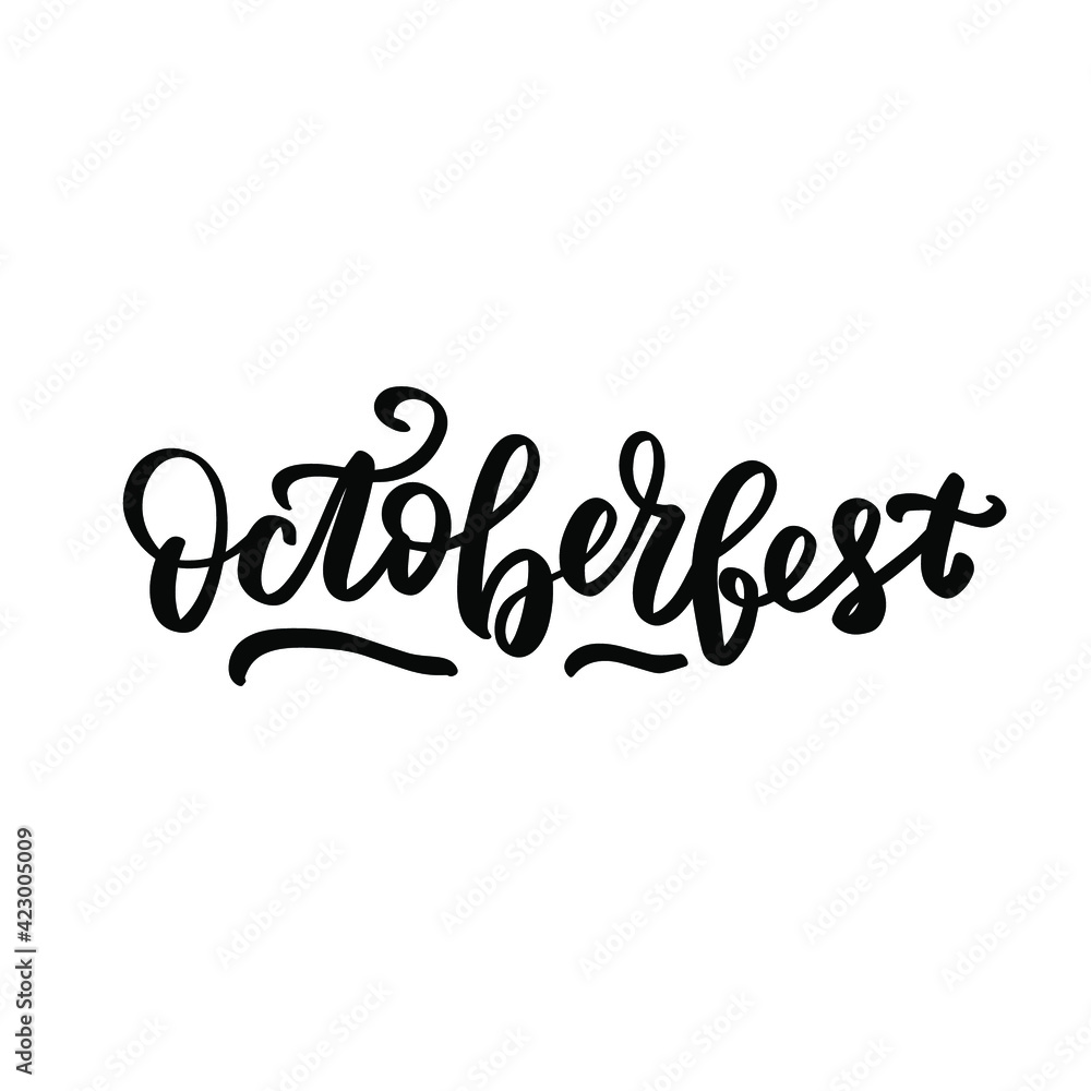 Octoberfest. Hand lettering brush calligrpahy logo. Hand lettering brush calligraphy.  typography for Octoberfest holidays greeting card, invitation, banner, postcard,