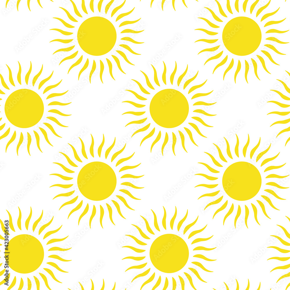 Sun emblem tribal symbol yellow and white seamless pattern. Sun emblem tribal symbol yellow and white seamless pattern.