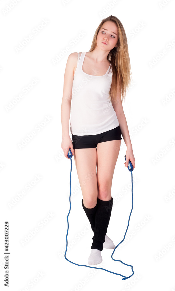fitness woman with jumping rope fitness woman with jumping rope