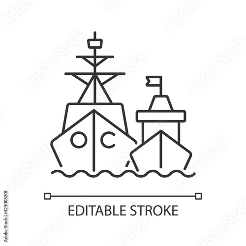 Photo Naval fleet linear icon