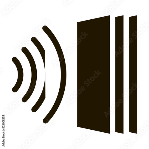 sound heading for door icon Vector Glyph Illustration